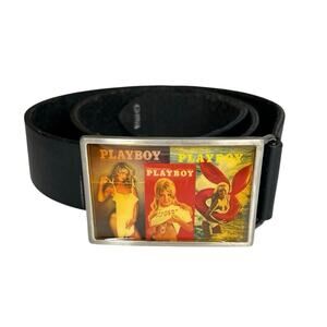 Vintage Y2K playboy bunny playmate belt buckle belt baddie retro official rare
